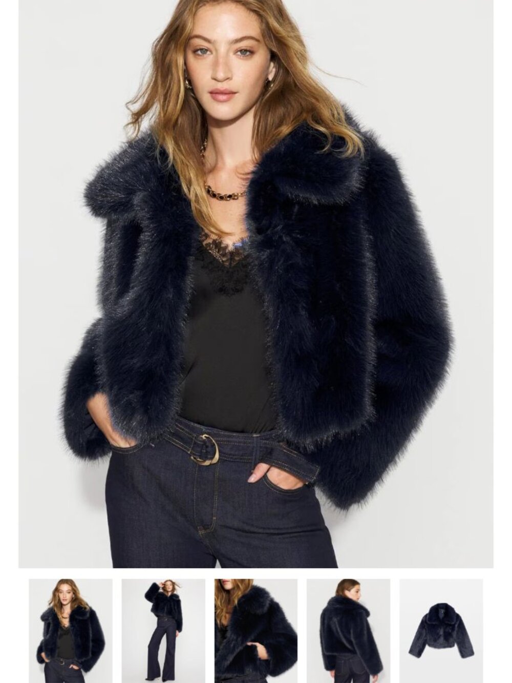 new WHITE HOUSE BLACK MARKET faux fur jacket s - Picture 3 of 3